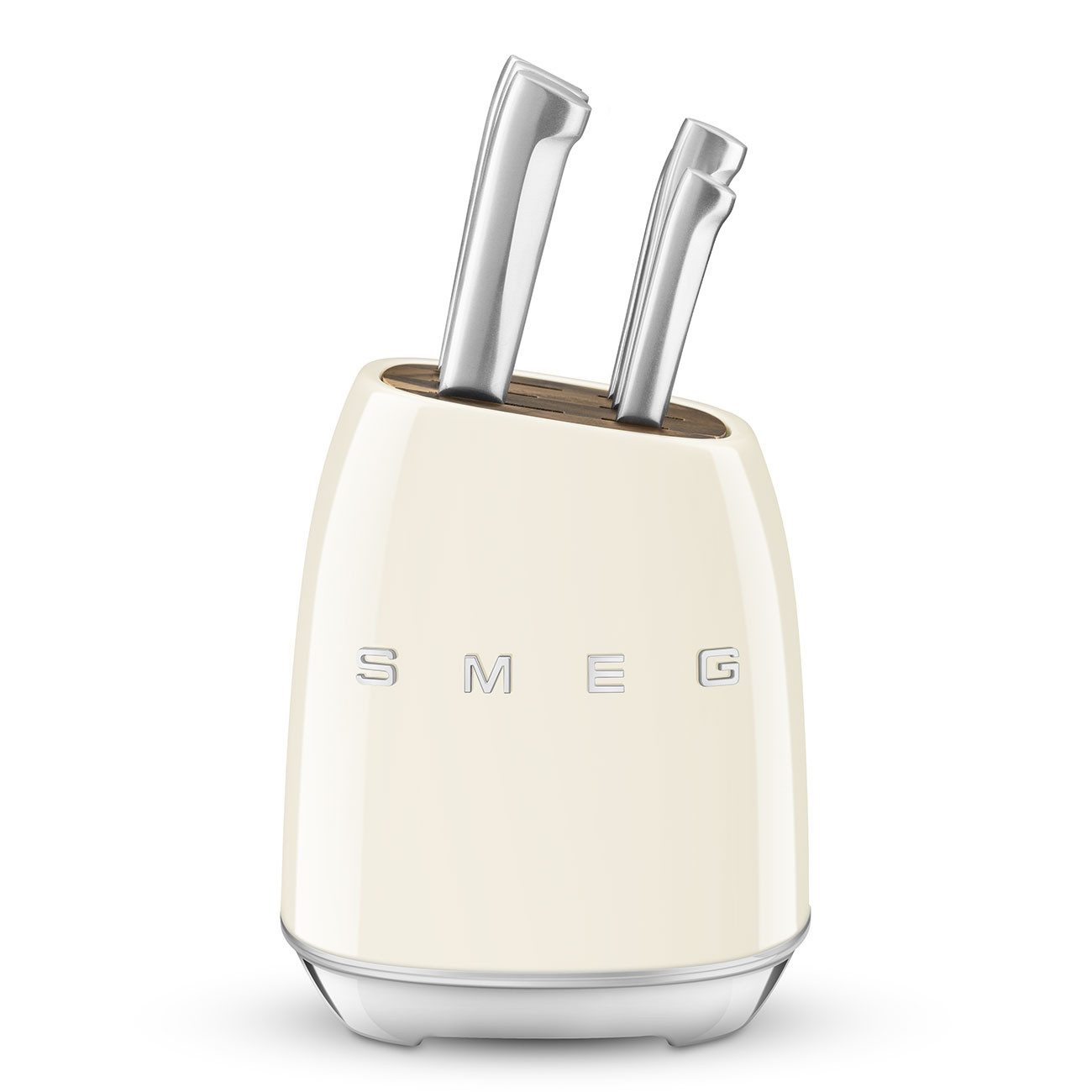 Smeg Messerblock KBSF0 aus Edelstahl mit Koch-, Allzweck- & Gemüsemesser