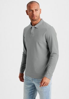 Beachtime Langarm-Poloshirt Shirt mit Polokragen und Knopfleiste aus Baumwoll-Piqué