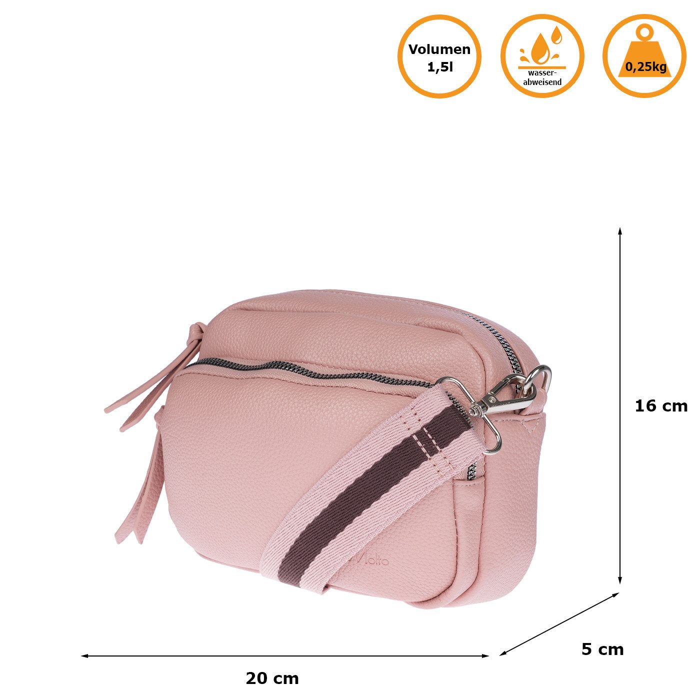 Christian Wippermann Handgelenktasche Damen Leder Optik Umhängetasche Tasche (1 tlg), trageriemen ist abnehmbar. Reduzierter Preis € 22,95. Unverbindliche Preisempfehlung € 34,95