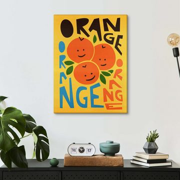Posterlounge Leinwandbild Fox & Velvet, Glückliche Orangen, Küche Illustration
