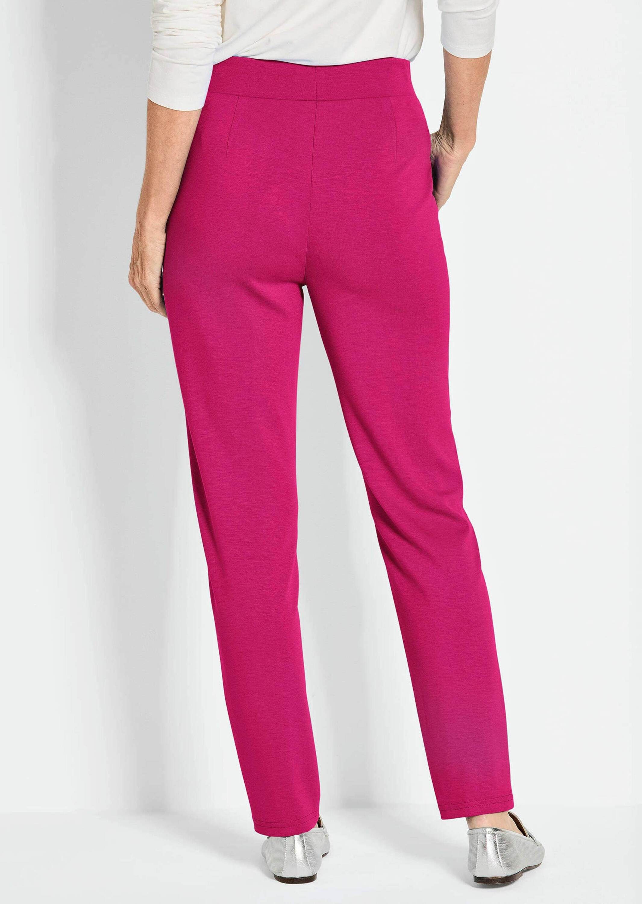 GOLDNER Schlupfhose Kurzgröße: Elegante 7/8-Schlupfhose SARA Slim Fit Jerseyhose mit Rundum-Dehnbund und Biesen
