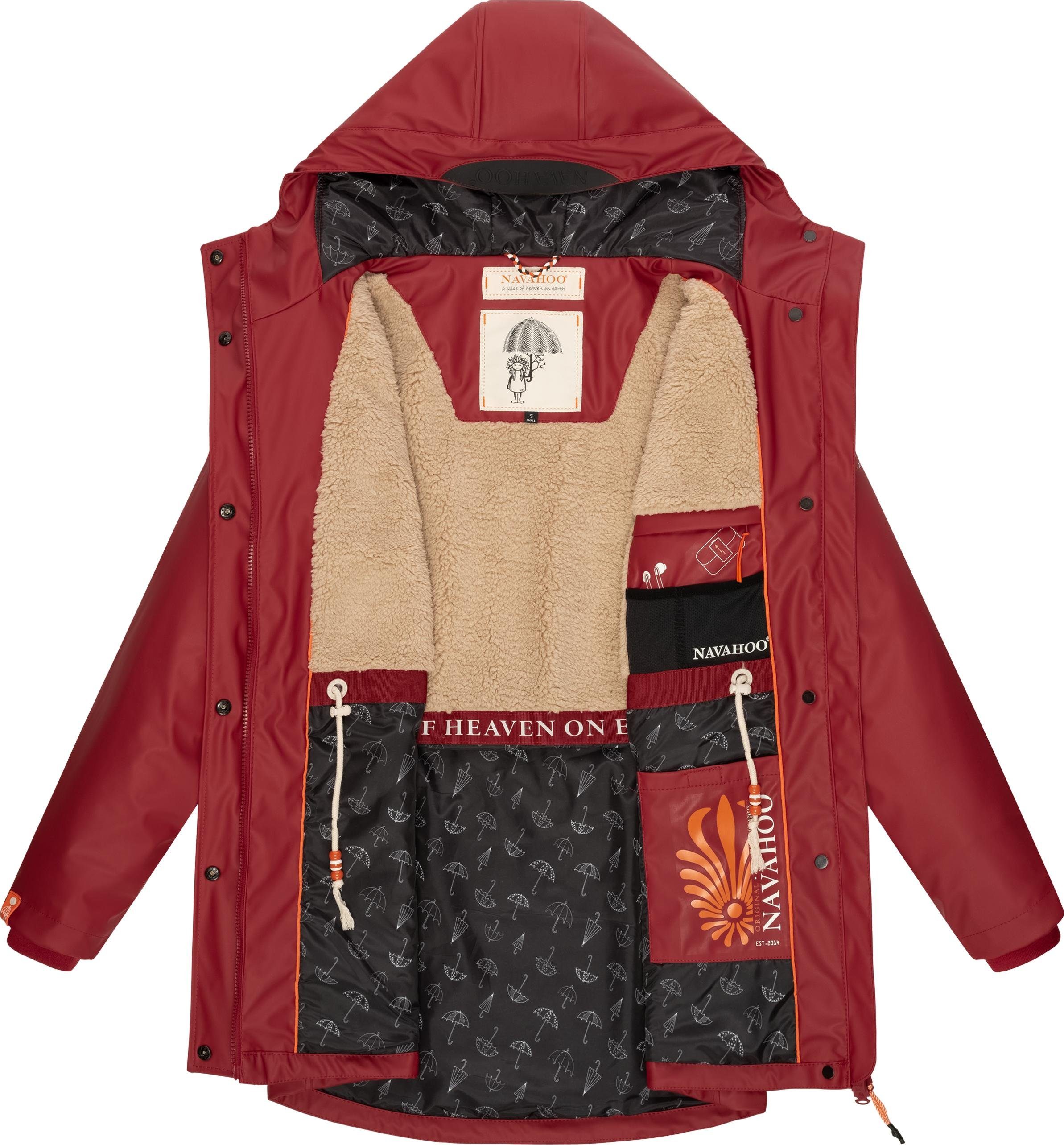 Regenparka modischer Navahoo Outdoor Rainy Regenmantel Damen Forest blutrot