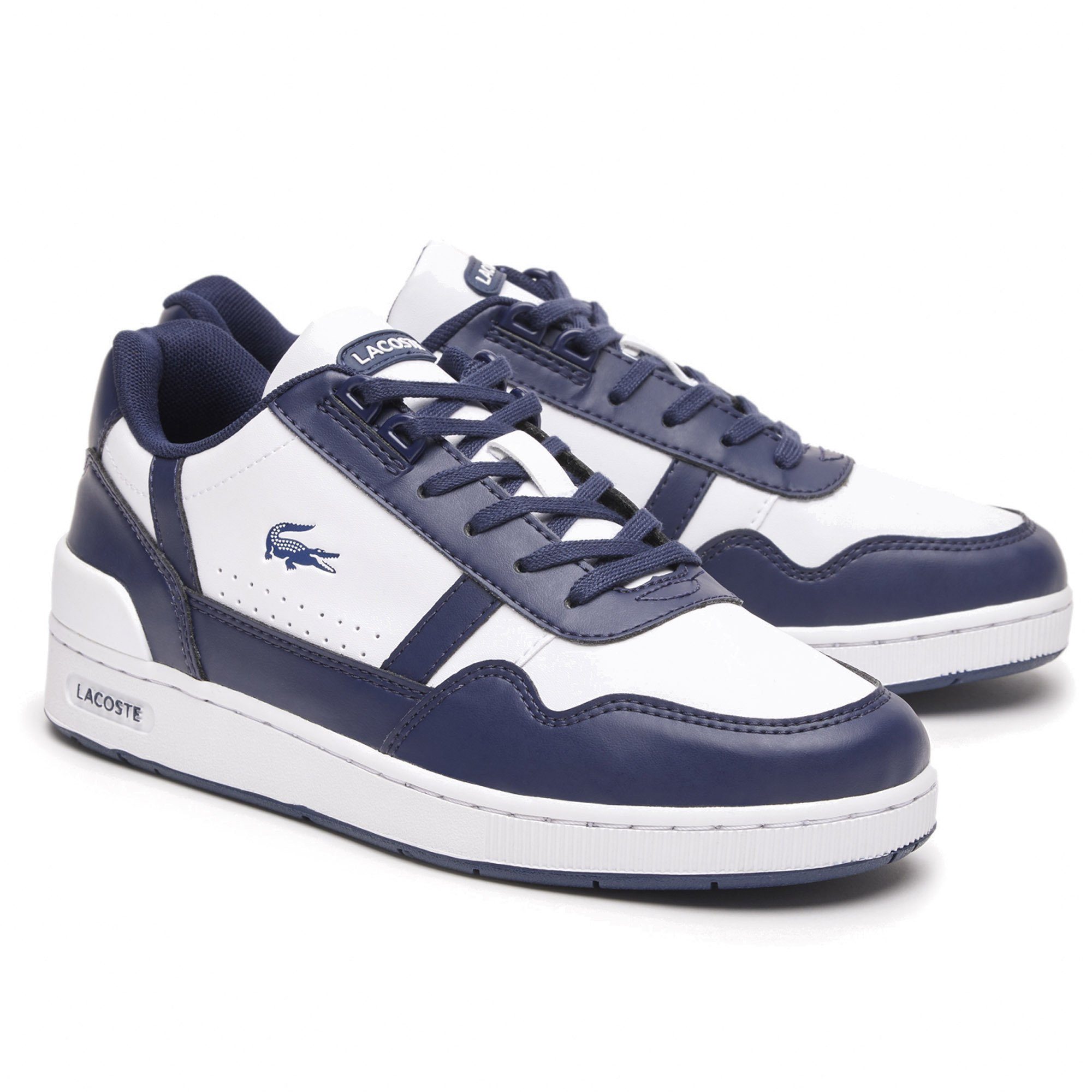 Lacoste Kinder Sneaker - Junior-Sneakers T-CLIP, Bicolor, Sneaker WEISS/MARINEBLAU (042)