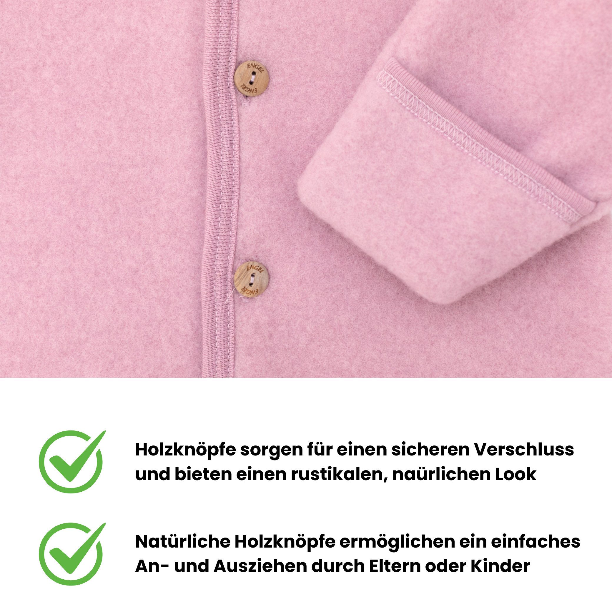 Kinderhaus Blaubaer Schlafoverall Baby-Overall mit Kapuze, Holzknöpfen & Mulltuch Blaubaer