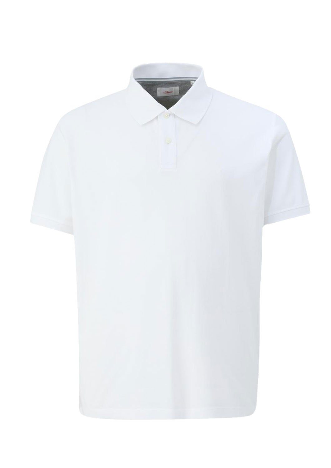 s.Oliver Poloshirt Big Size (1-tlg) Kragen, Köpfe, Logostickerei Weiß