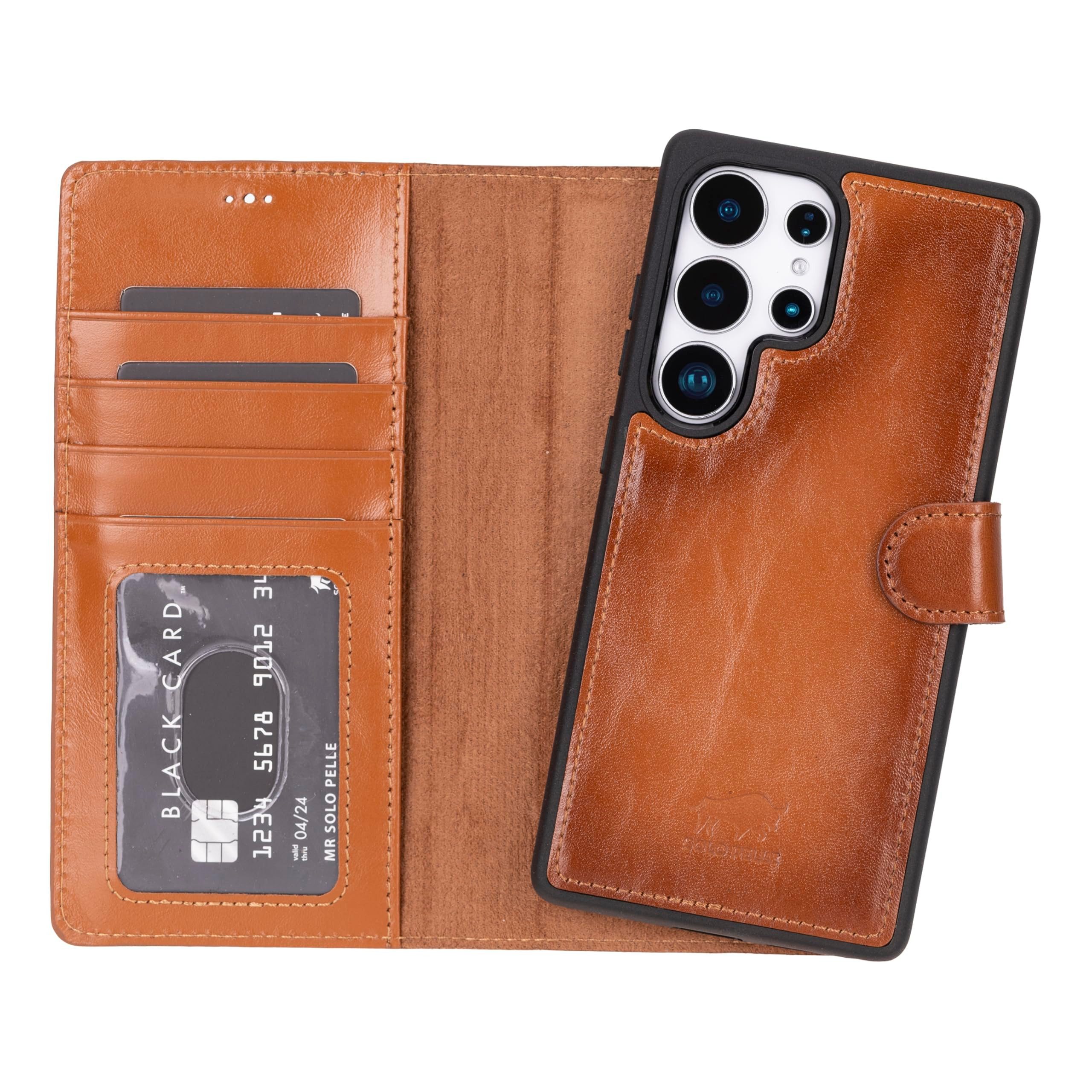 Solo Pelle Smartphonetasche Lederhülle Harvard für Samsung Galaxy S25 Ultra RFID