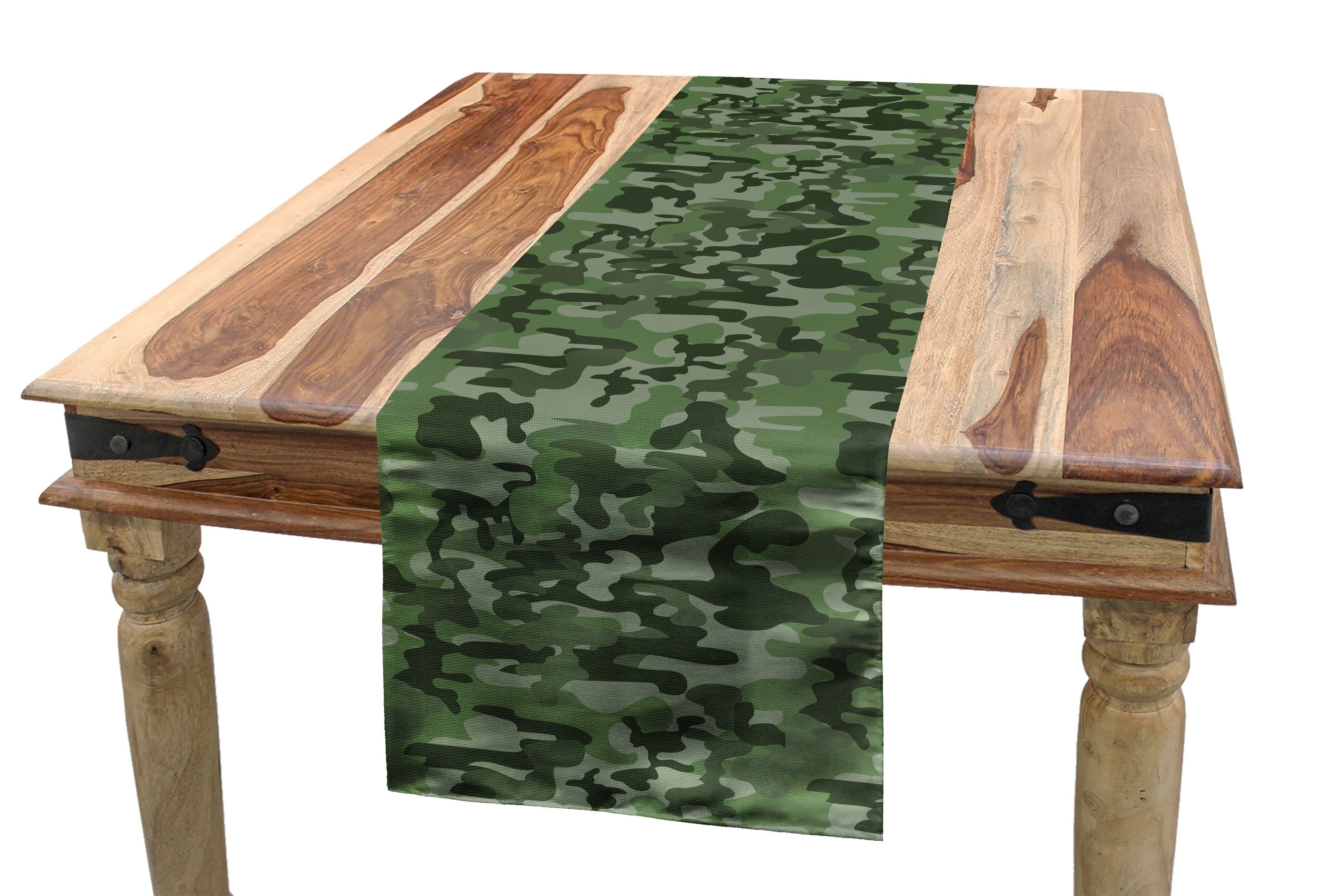 Abakuhaus Tischläufer Esszimmer Küche Rechteckiger Dekorativer Tischläufer, Waldgrün Uniform Muster