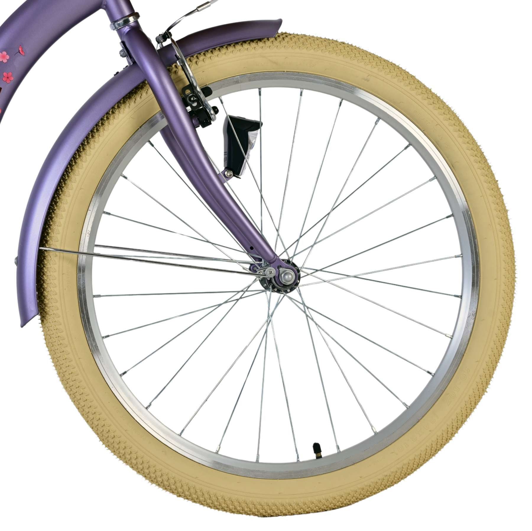 Volare Kinderfahrrad Volare Blossom Kinderfahrrad für Mädchen - 24 Zoll in Lila, Vorderradbremsen, praktischer Korb, geschlossener Kettenschutz