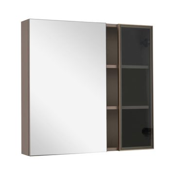 Merax Badmöbel-Set, (Komplett-Set, 2-St., Spiegelschrank und Waschtisch), Badezimmermöbel mit Glastür, Badmöbel inkl. Becken