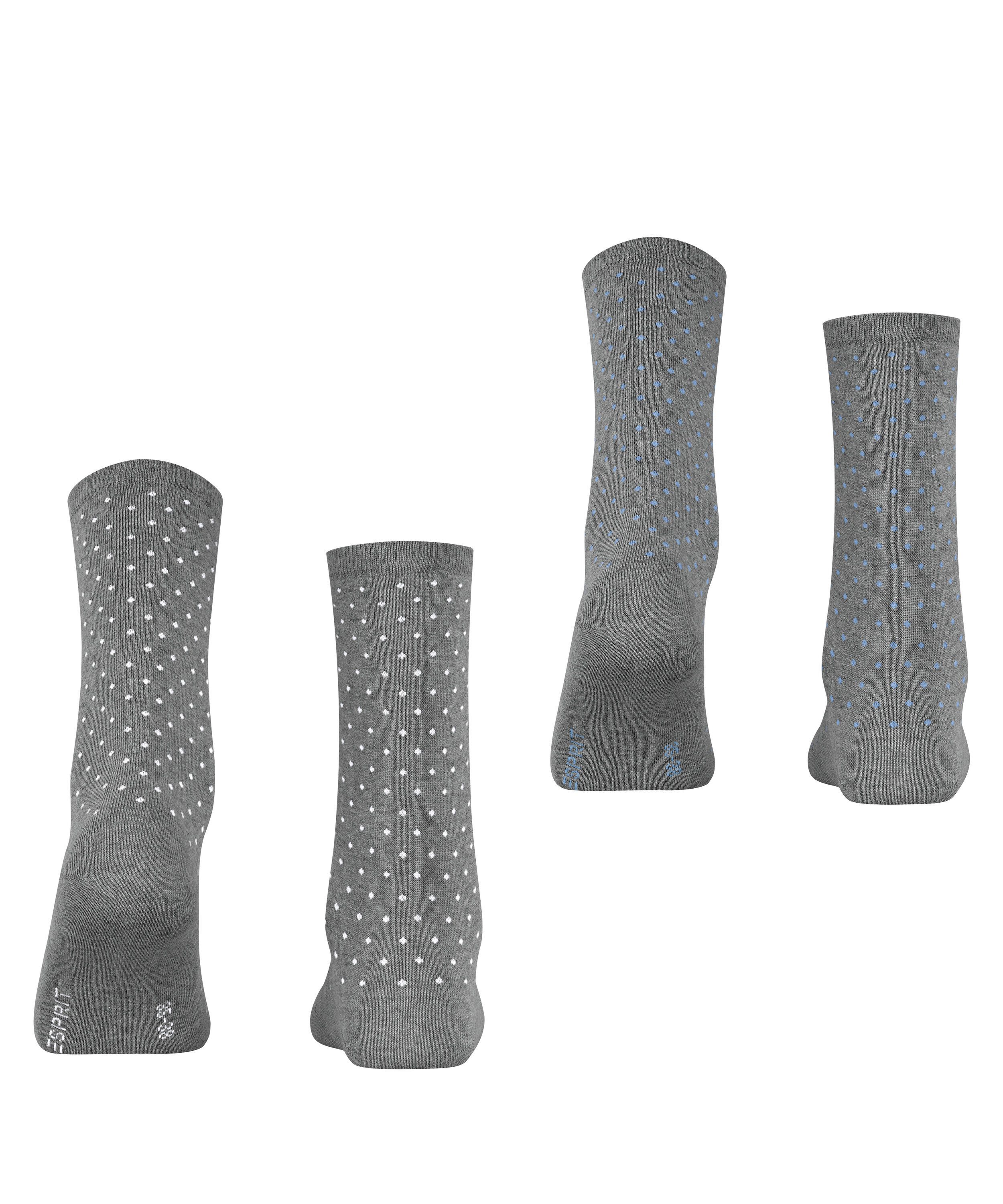 Esprit Socken Fine Dot (2 Paar) mit Punkten, schmales Bündchen, Baumwoll-Mix