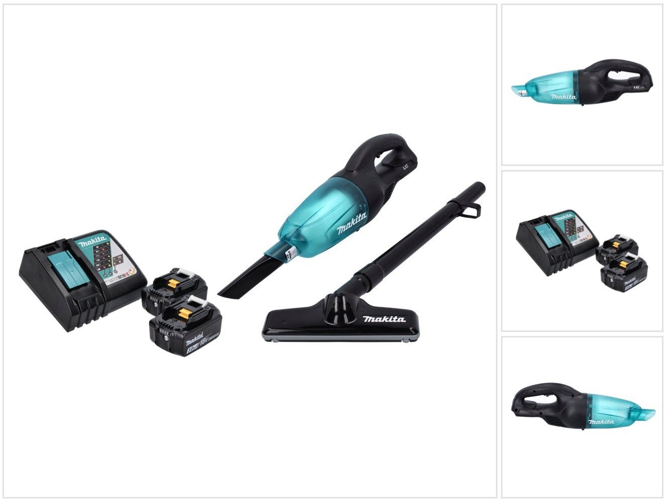 Makita Akku-Handstaubsauger DCL 180 RF B Akku Staubsauger 18 V Schwarz + 2x Akku 3,0 Ah