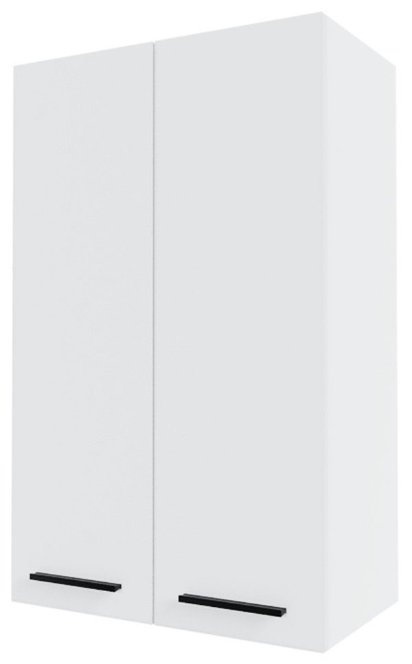 Feldmann-Wohnen Klapphängeschrank Bonn (Bonn, XL Hängeschrank) 60cm Front- und Korpusfarbe wählbar 2-türig weiß matt | Hängeschränke