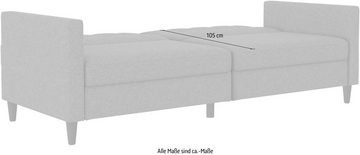 Dorel Home 3-Sitzer Hartford, Bettfunktion, Rückenlehne 2-teilig, 3-fach verstellbar, Sitzhöhe 43 cm