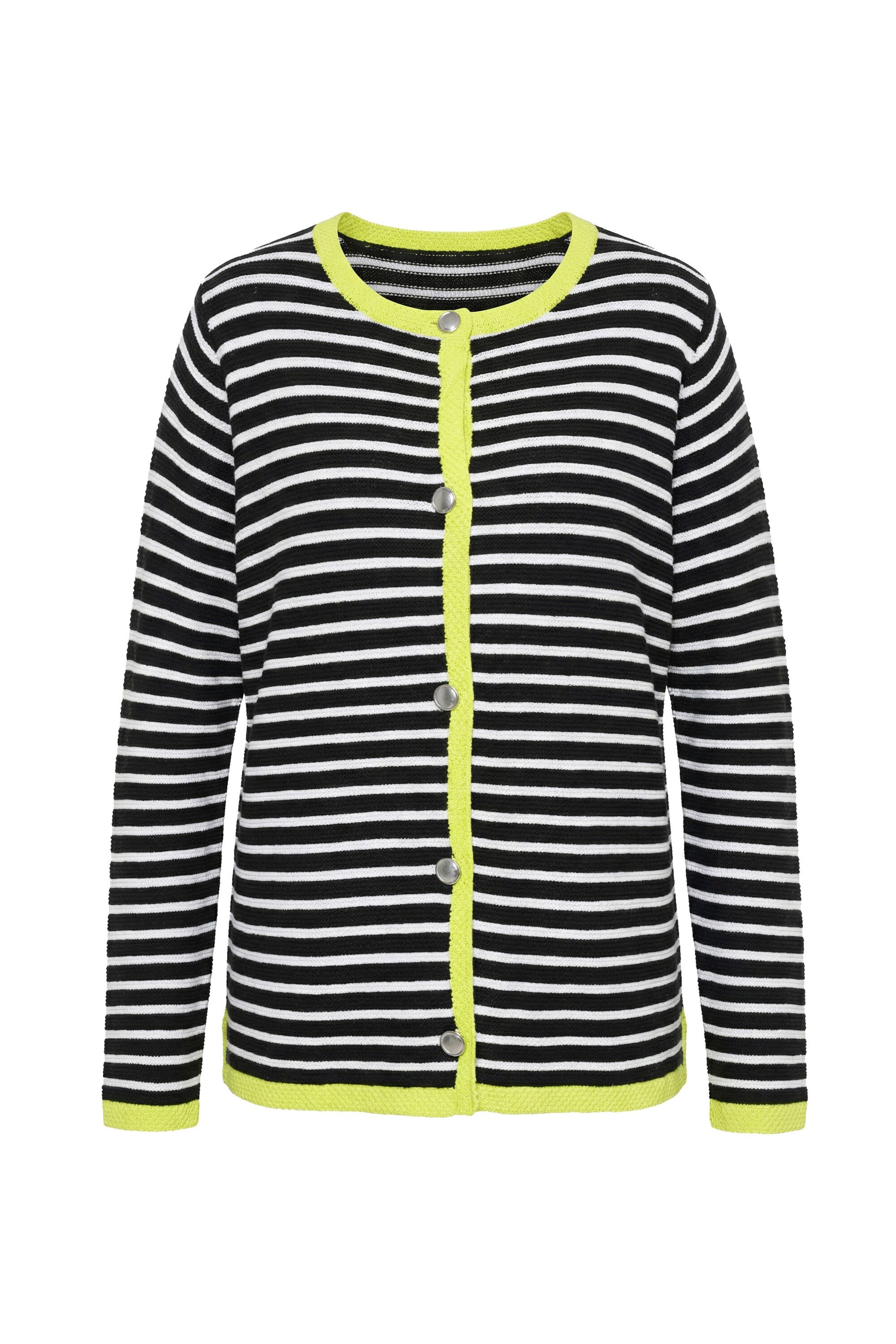 Laurasøn Strickjacke Ringelstrickjacke Kontrast Blende