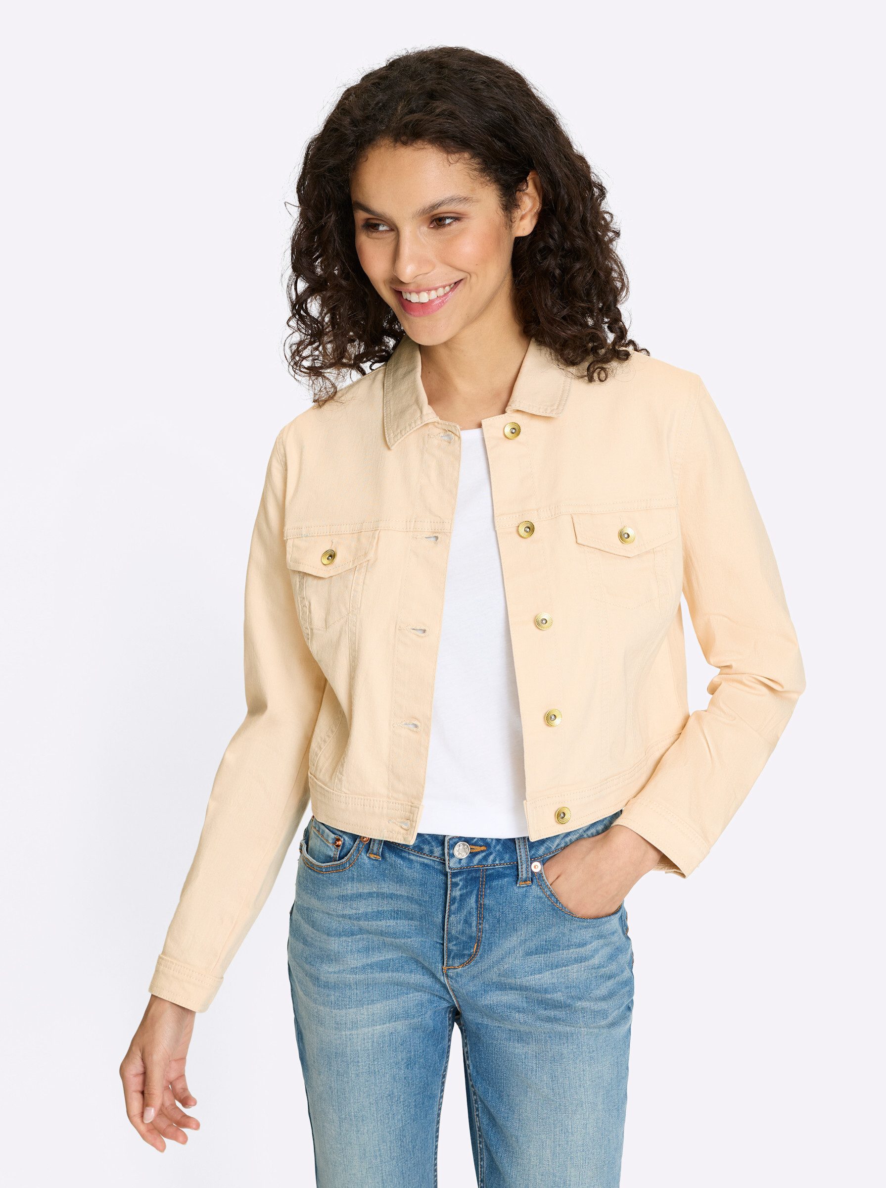 heine Blusenblazer Jeans-Jacke Langarm
