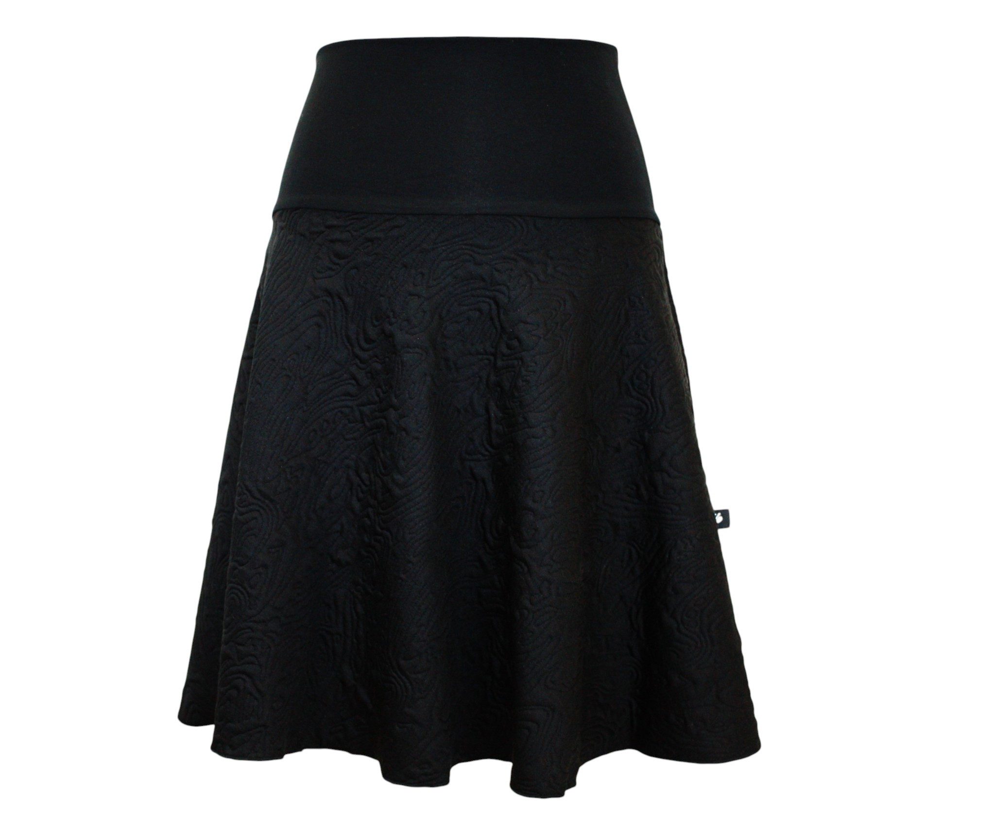 dunkle design A-Linien-Rock 57cm Weinrot Schwarz Aubergine Jacquard elastischer Bund