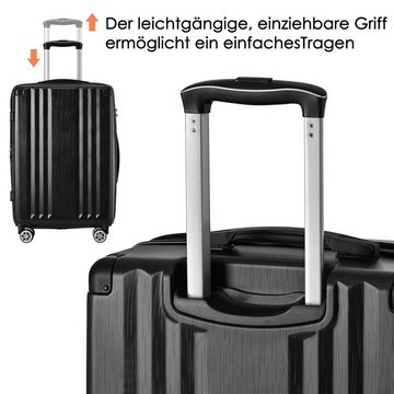 Flieks Trolleyset, 4 Rollen, (3 tlg), Hartschale Trolley Kofferset Handgepäck Set Reisekoffer