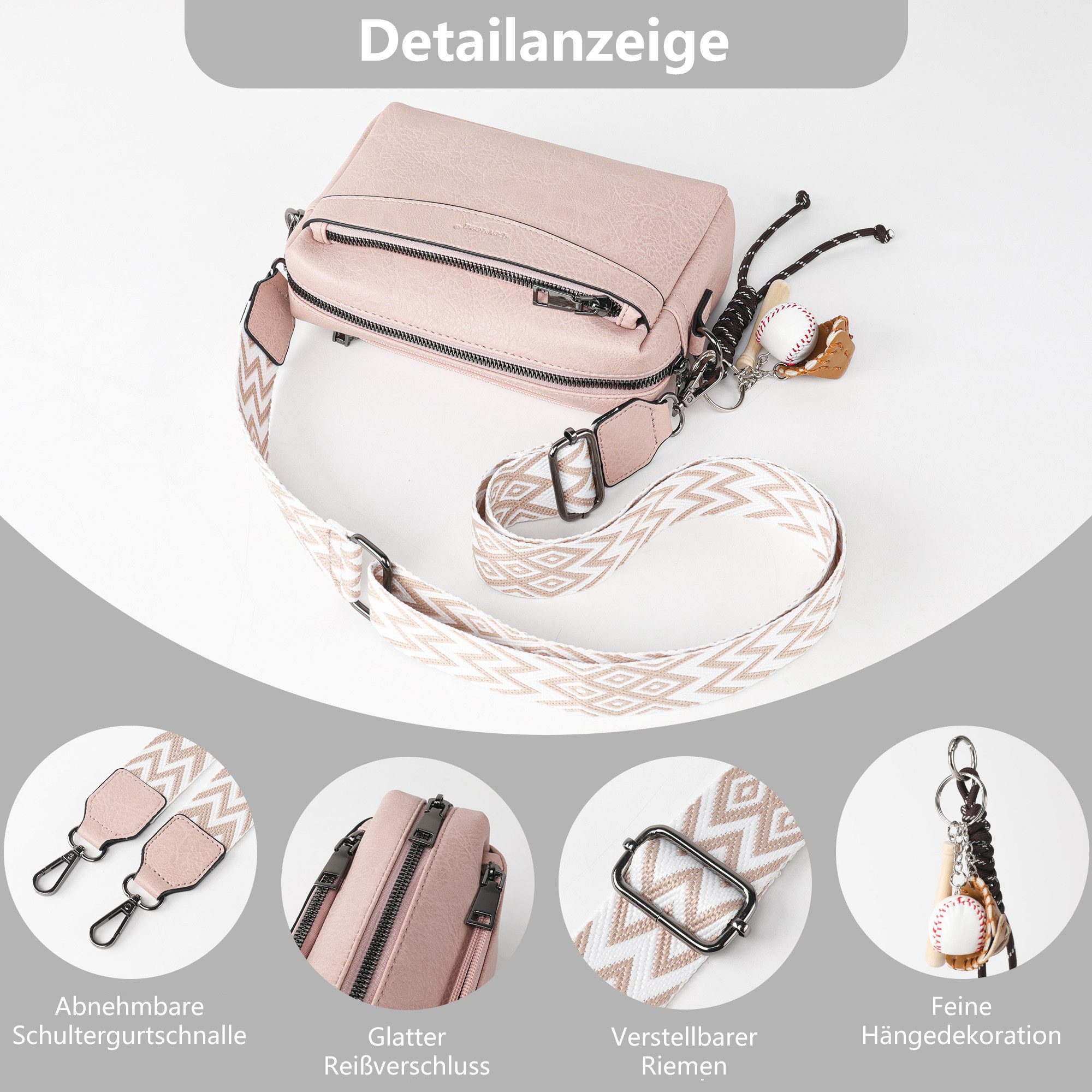TAN.TOMI Umhängetasche Damen Schultertasche Klein Handtasche Crossbody Bag Henkeltasche (Tasche mit viel Stauraum), Für Pendeln Reise Campus Sport Rucksäcke