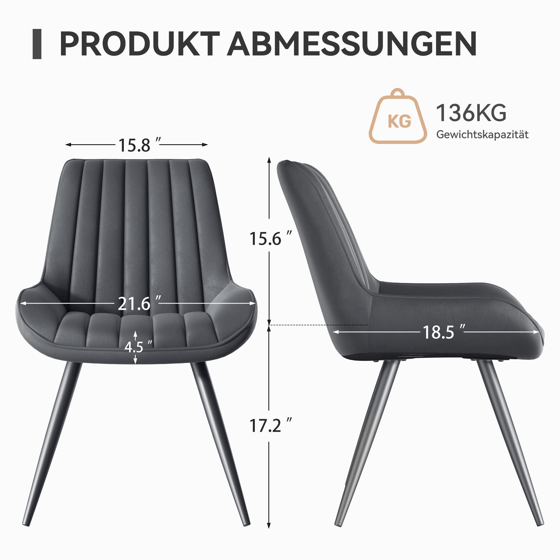HawthyHome Esszimmerstuhl Stuhlset – Polsterstühle, Moderner Küchenstuhl (2 günstig online kaufen