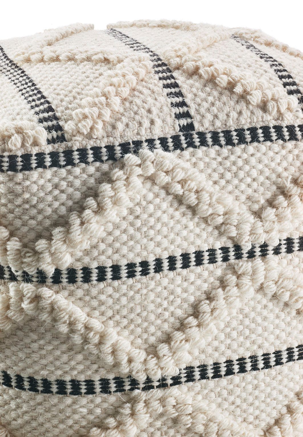 Kobolo Sitzwürfel Sitzpouf Pouf - JAIPUR - aus Baumwolle mit Muster (1 Stück, Nachhaltig) – Bild 5 von 5