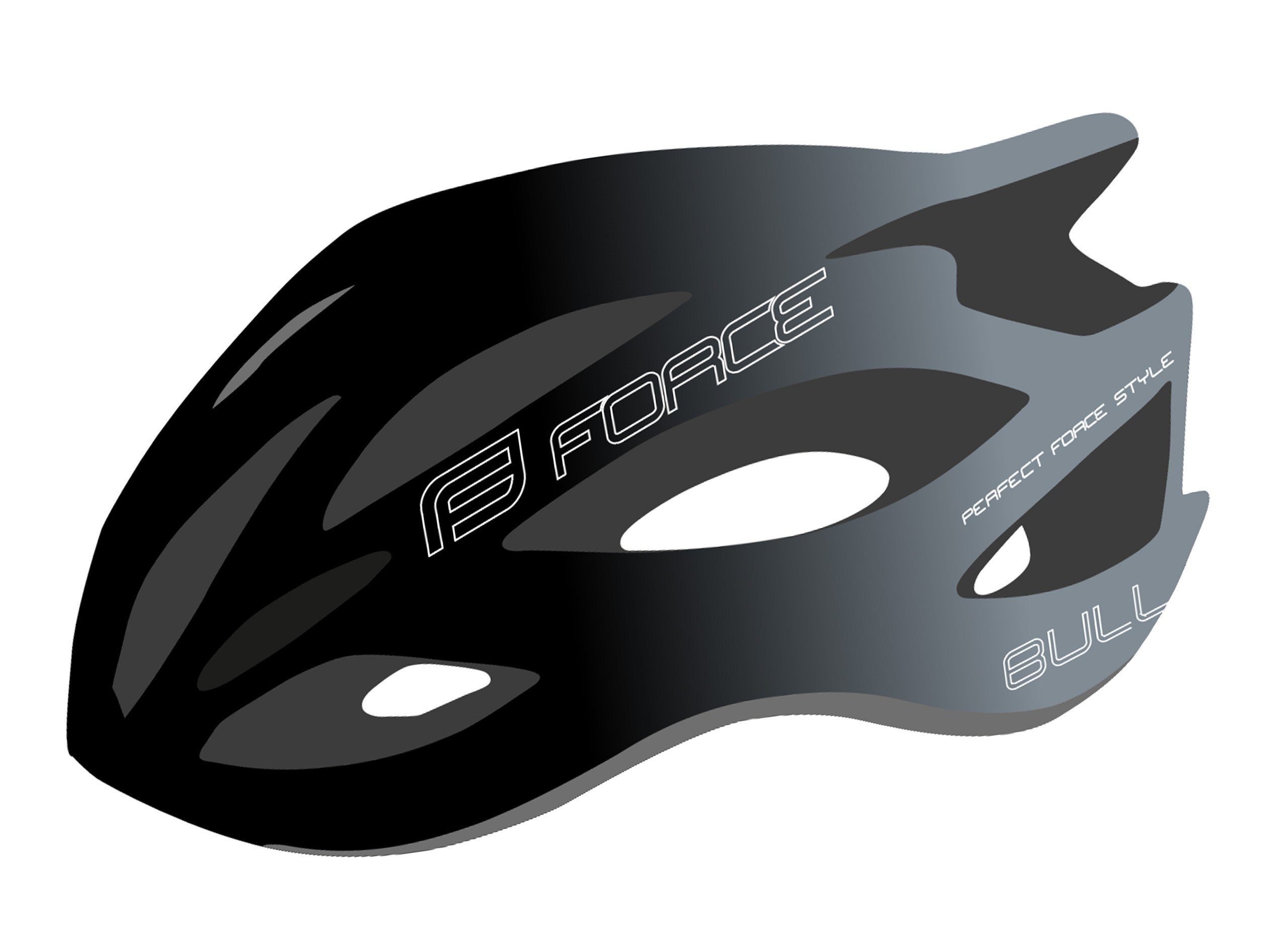 Fahrradhelm Helm FORCE BULL HUE schwarz L-XL grey (hinten)