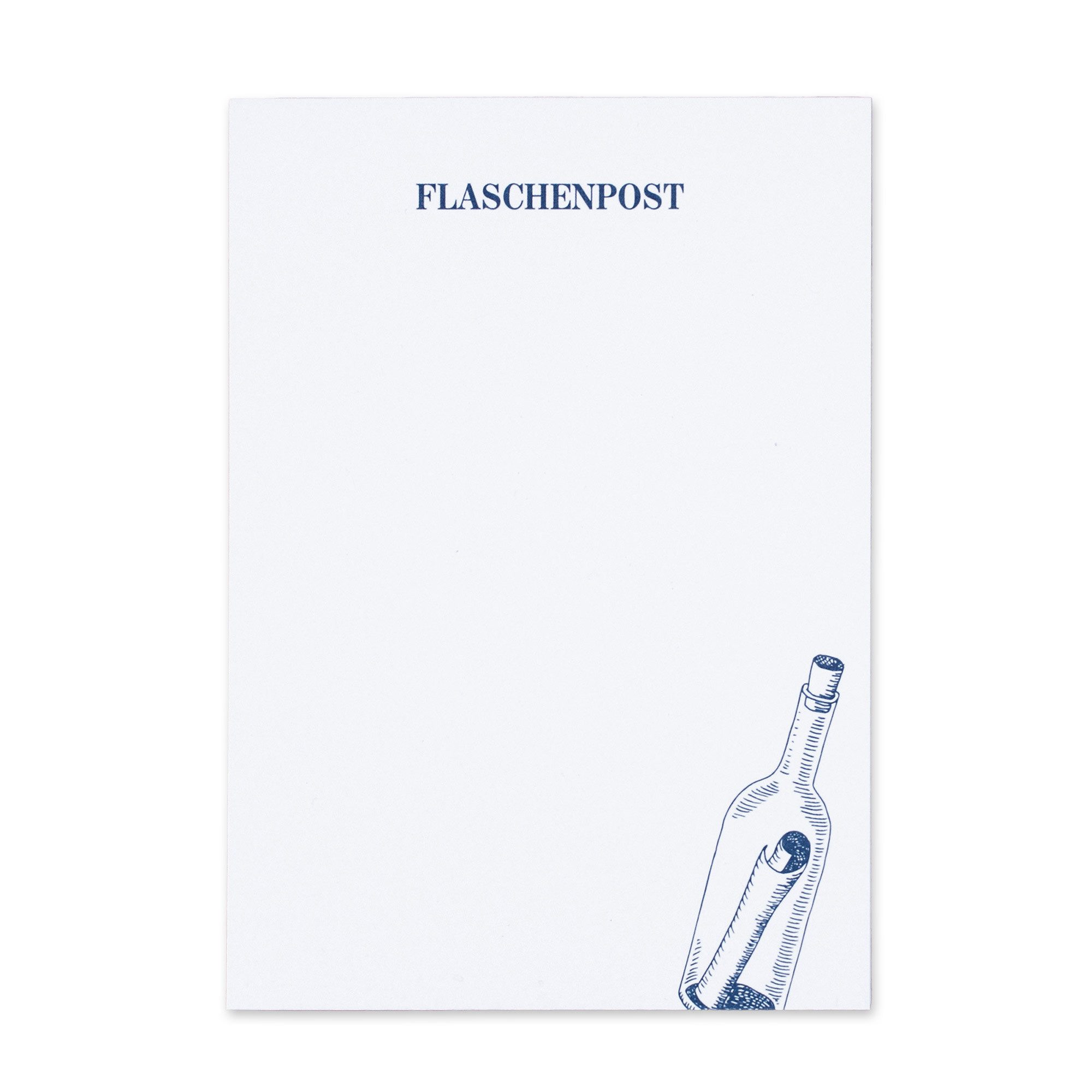 Bow & Hummingbird Notizblock Maritimer Notizblock Flaschenpost aus Recyclingpapier, 100 % Recyclingpapier