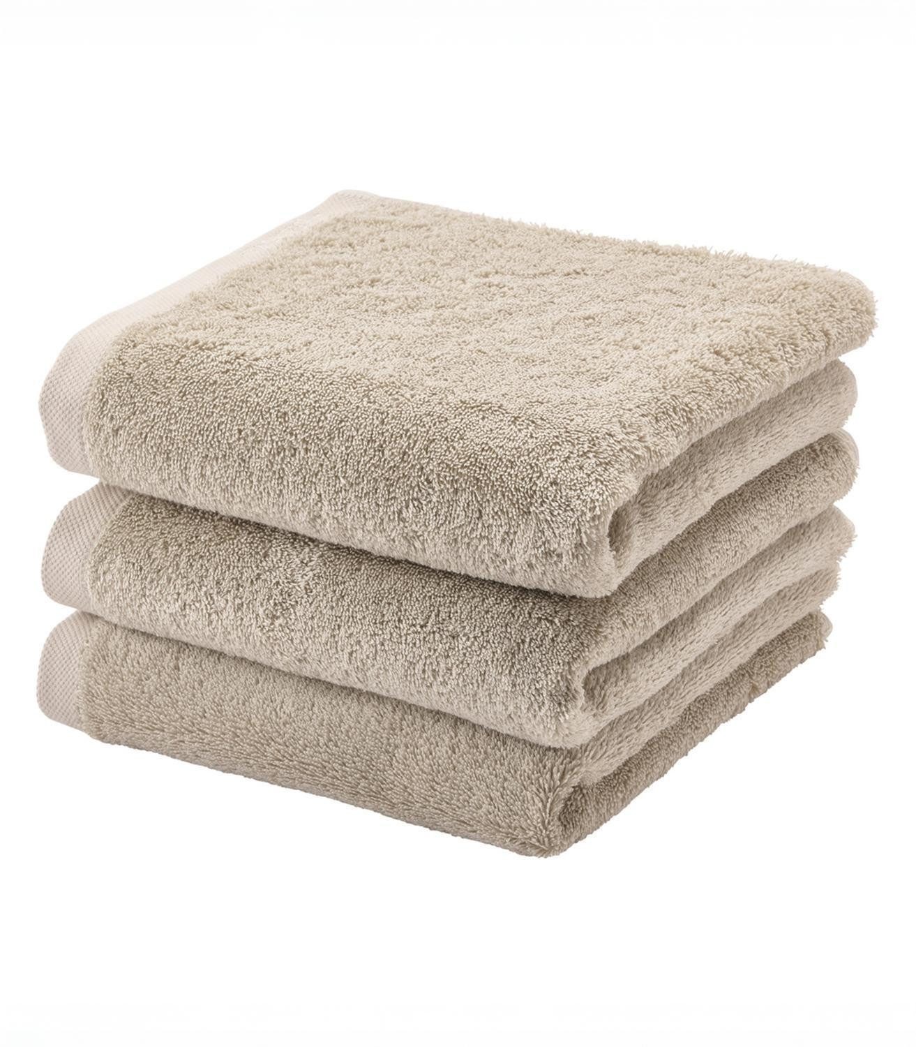 Aquanova Handtuch LONDON, Creme, B 55 cm, L 100 cm, (1-St), gekämmte ägyptische Baumwolle, waschbar