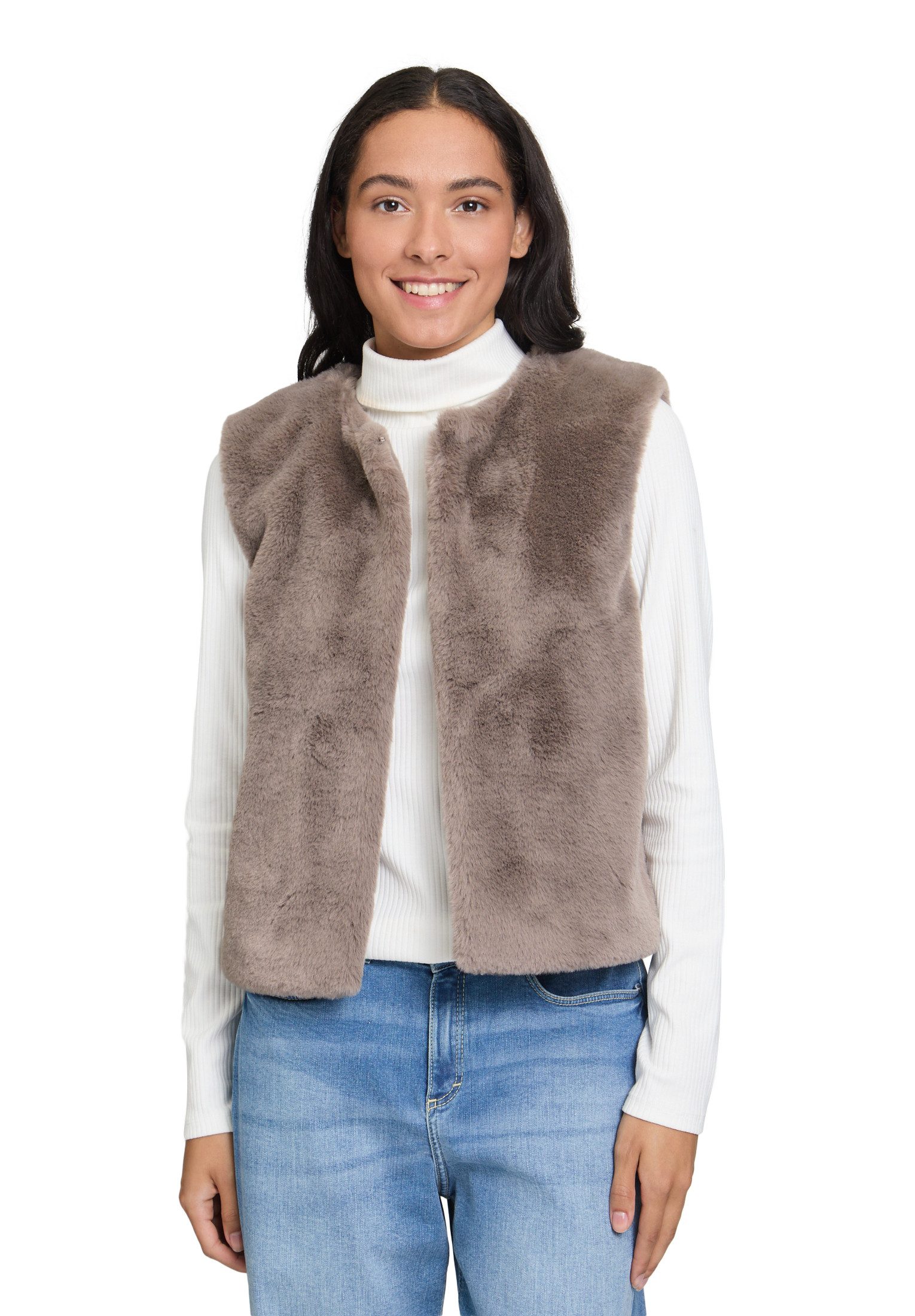 Cartoon Plüschweste Cartoon Damen Fake Fur-Weste günstig online kaufen