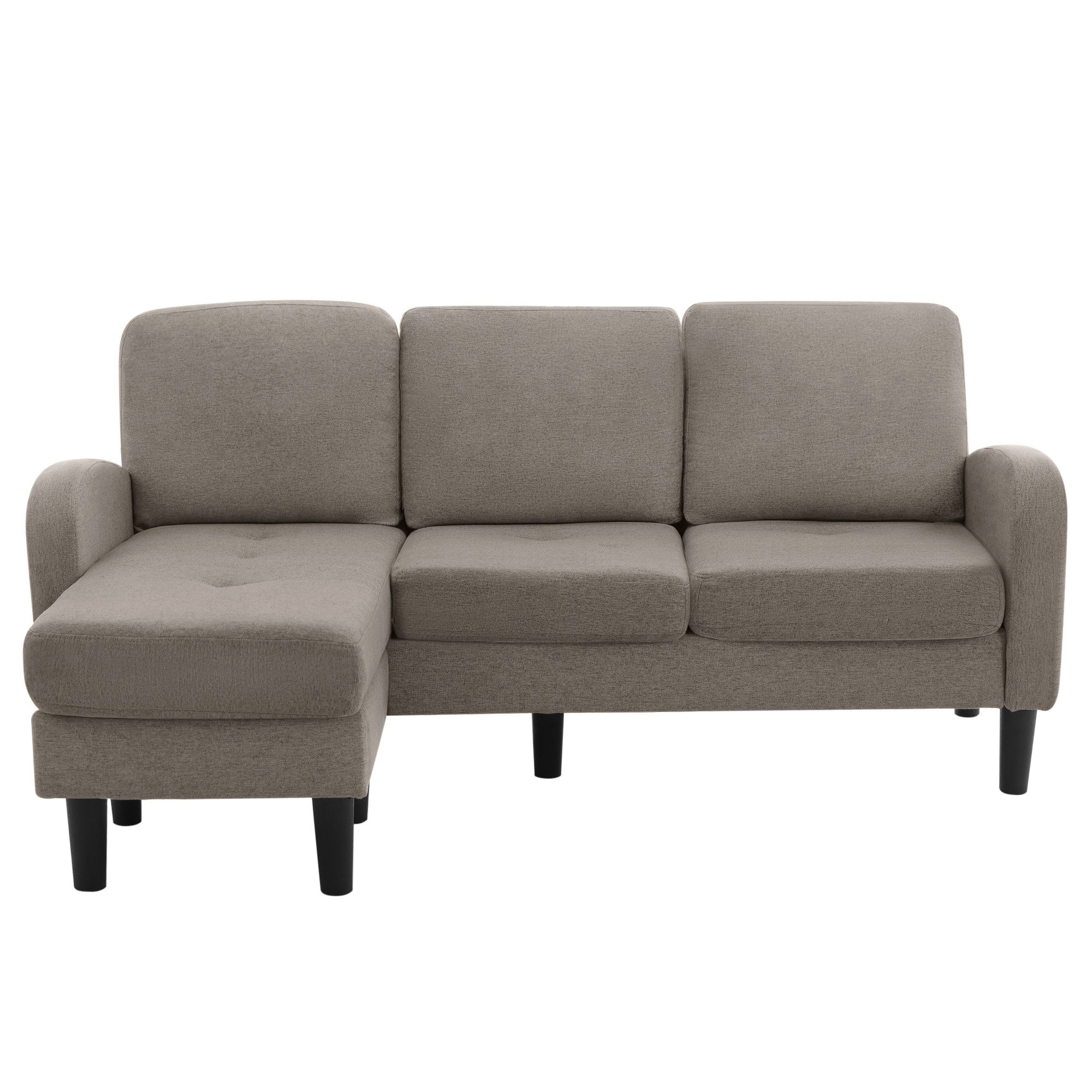 Merax Ecksofa Ecksofa L-förmiges Sofa 3-Sitzer aus Baumwoll-Leinenstoff, Po günstig online kaufen