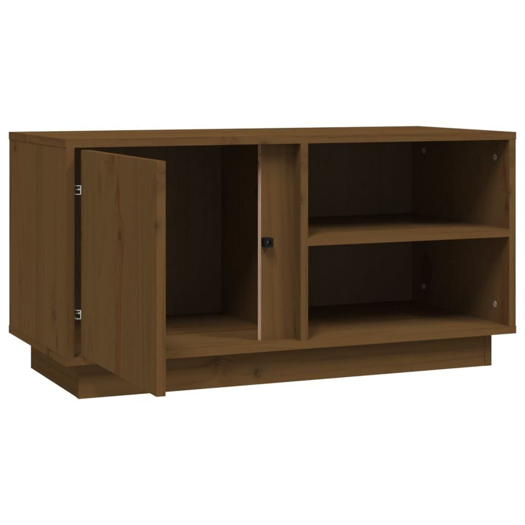 TV-Schrank Massivholz Honigbraun cm Kiefer TV-Schrank vidaXL (1-St) 80x35x40,5