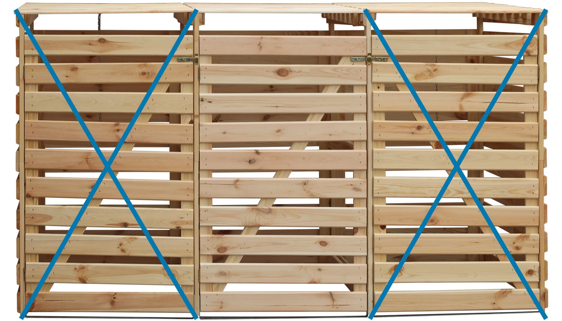 promadino Mülltonnenbox Vario V Erweiterung, besonders robust aus zertifiziertem Kiefernholz gefertigt