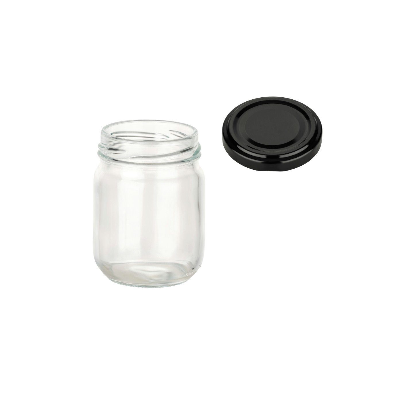 Marmeladengläser, Schwarz Einmachglas - Leere TO Helix gouveo 53 mit (12-tlg) 130 Schraubdeckel ml