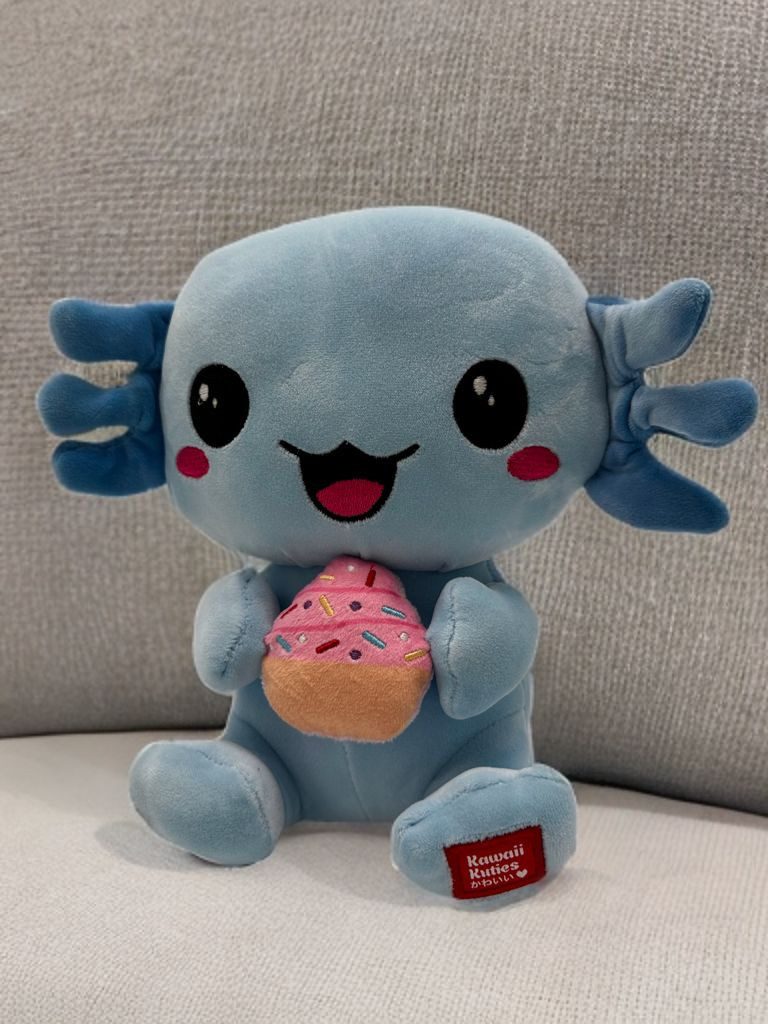 Kawaii Kuscheltier Axolotl Kuscheltier Echse Molch Figur Plüsch 24 cm Plüsch blau (1-St), Axolotl Plüschtier Molch Kuscheltier Figur Plüschtier Wassertier