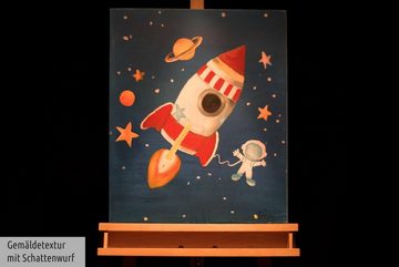 KUNSTLOFT Gemälde Challenge Rocketry 50x60 cm, Leinwandbild 100% HANDGEMALT Wandbild Wohnzimmer