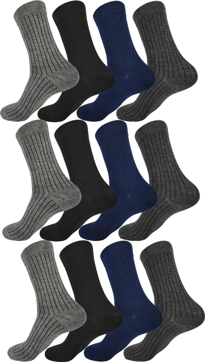 EloModa Basicsocken 12 Paar Herren Socken Muster klassischer Form Freizeit Sport (12-Paar) 12 Paar, Mix11