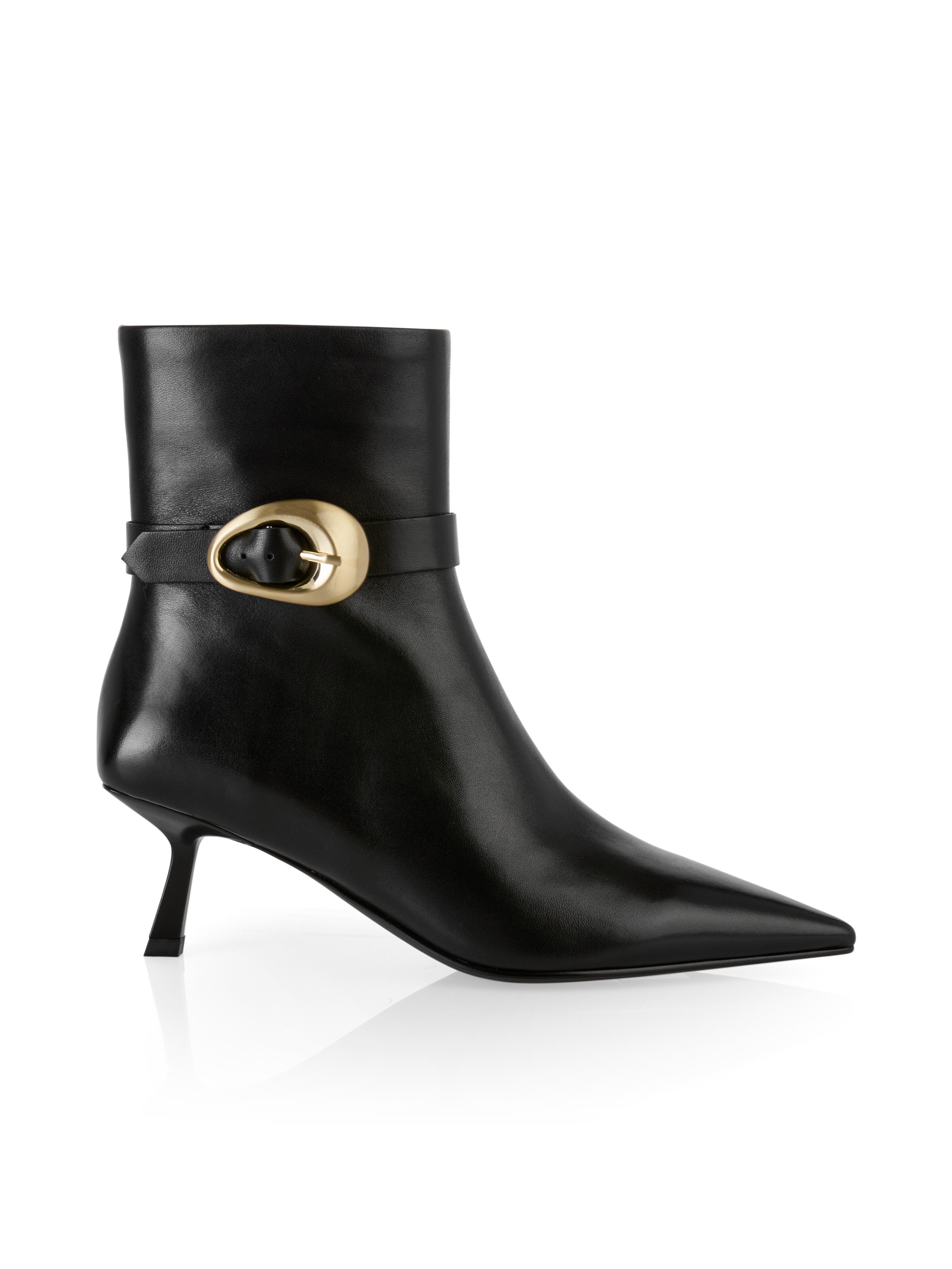 Marc Cain Collections Feminine Rigour Stiefelette Stiletto, Kitten Heel mit Zierschnalle und Reißverschluss
