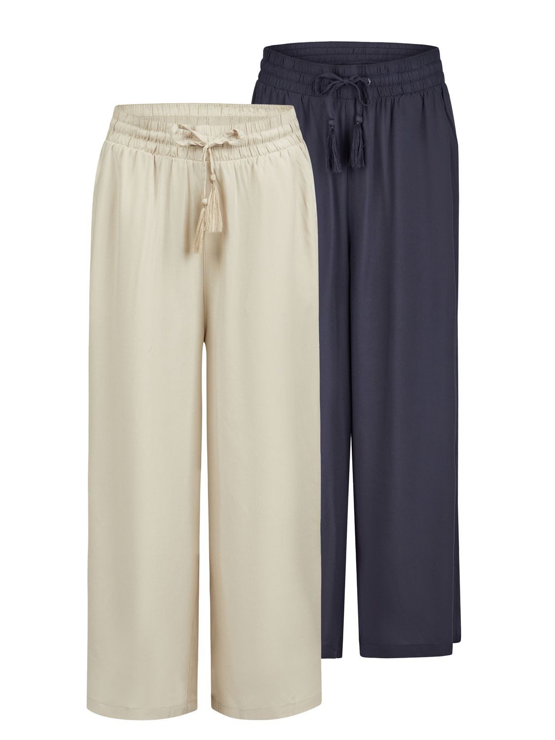 Chinohose Damen Palazzo Hose DFKate 2er Pack Loose Fit