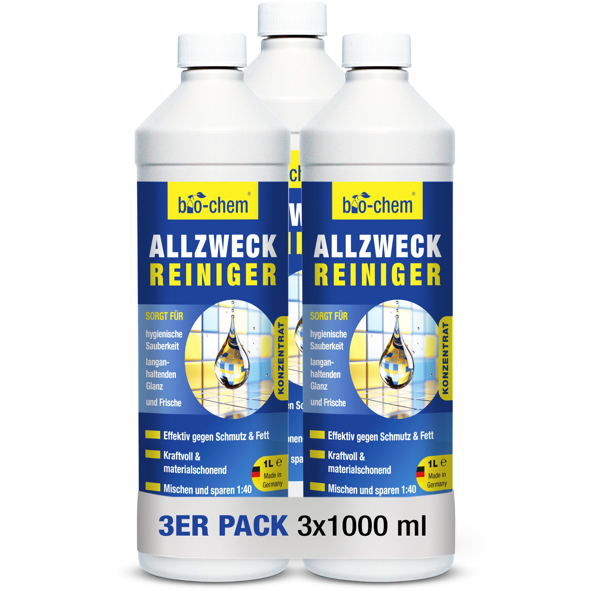 bio-chem Allzweckreiniger Konzentrat 3x1000 ML Fettlöser – bio-chem Allzweckreiniger (Allzweckreiniger 3x 1 L)