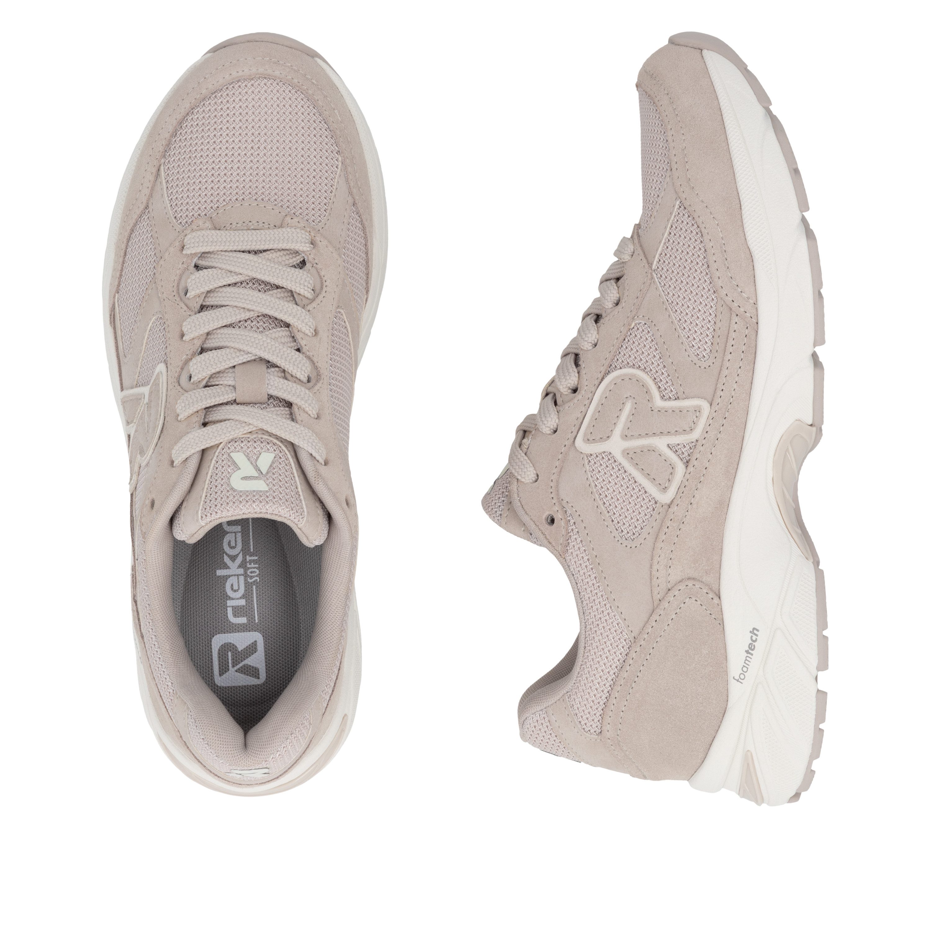 Rieker Sport Sneaker Halbschuh, Schnürschuh mit Logoemblem und Wechselfußbett