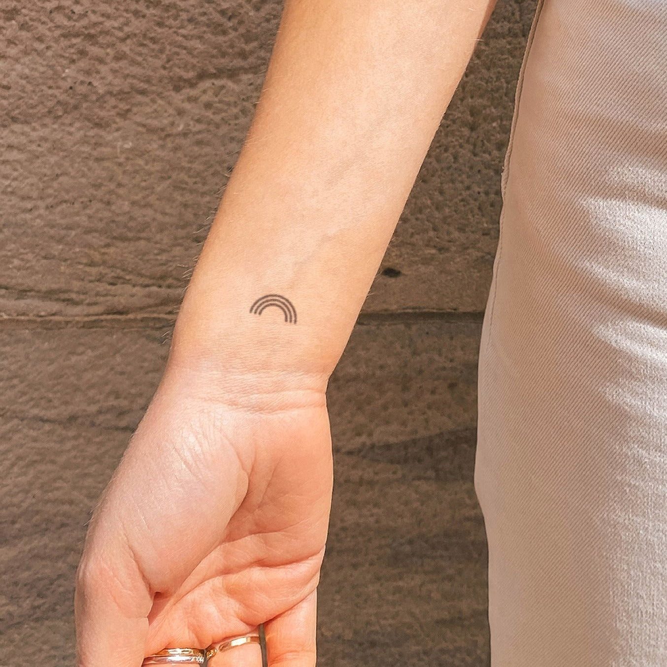 Inkster Schmuck-Tattoo Regenbogen Tattoo, wasserfestes temporäres Tattoo, 2 Wochen Halt