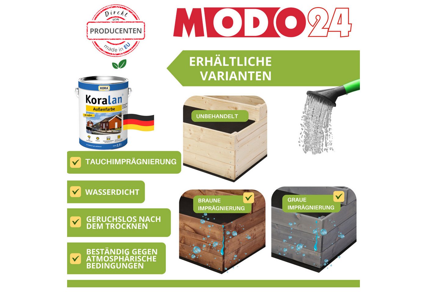 Thumbnail - Modo24 Hochbeet ZP07 Kräuterbeet Pflanzbeet Holz Stufen Treppe (Gartenbeet Holz Garten viele Größen und Farben 18 cm hoc...
