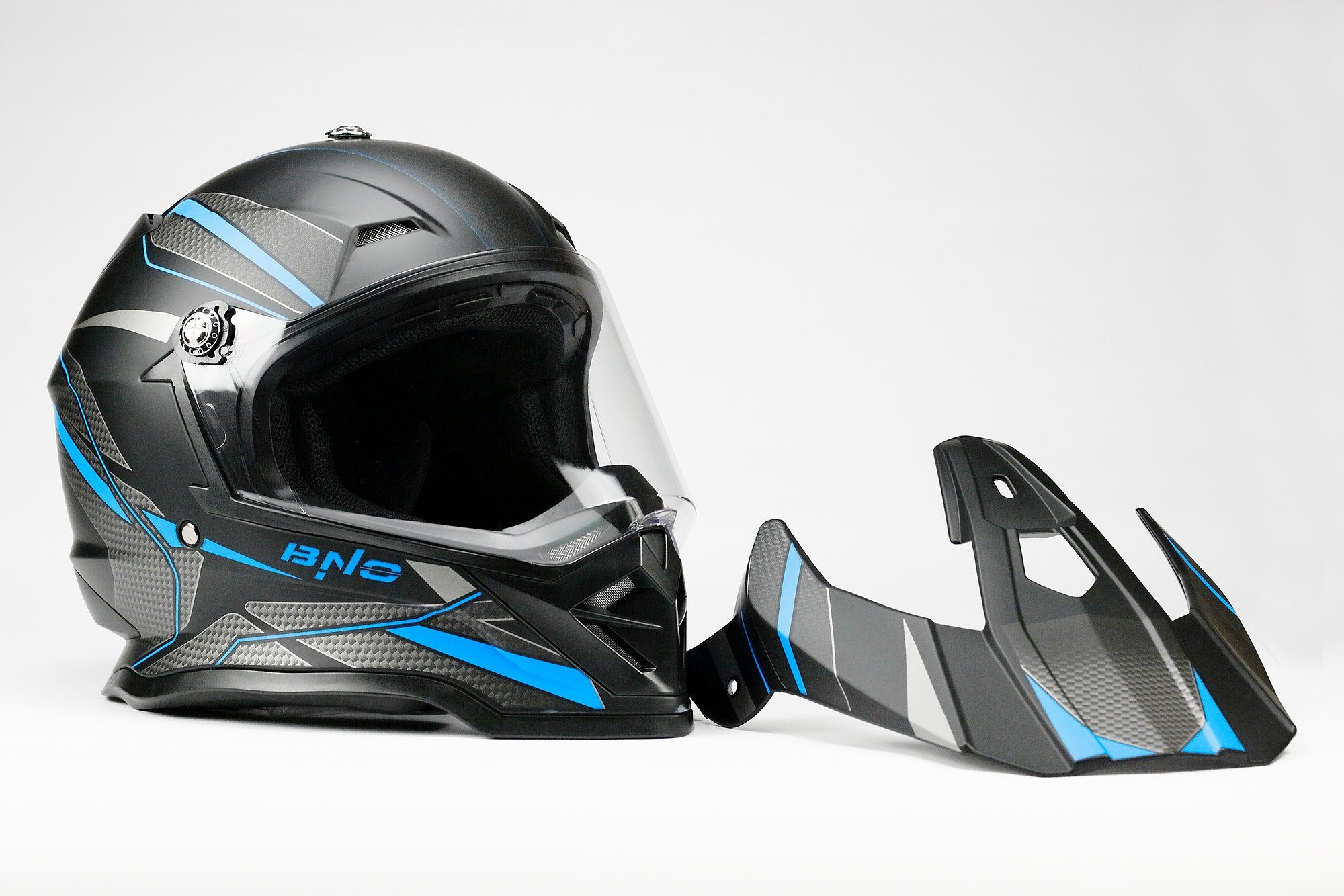 BNO Motorradhelm BNO Cross-3 Integralhelm, Crosshelm mit Visier, Visier Wechselbar, Schild Abnehmbar, volle ECE Prüfung