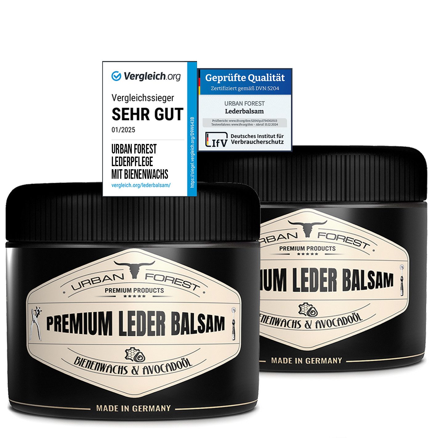 URBAN FOREST Lederpflege für Glattleder- 2 x 250ml Leder Balsam Lederpflege (2 St), 500 ml
