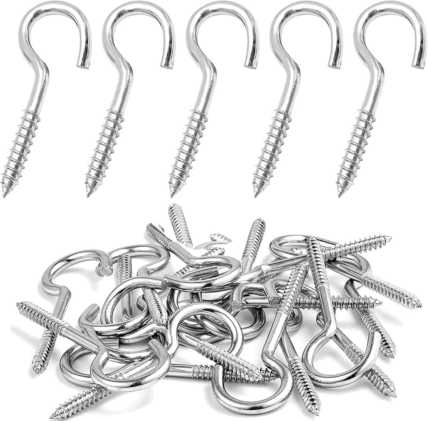 FELIXLEO Deckenhaken 100 Stück Schraubhaken, Verzinkte Stahlhaken, Deckenhaken, M3-32mm, (1-St)