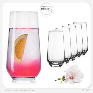 IMPERIAL glass Glas Trinkgläser, Glas, 440ml (max. 520ml) Getränkeglas Wassergläser Longdrinkgläser