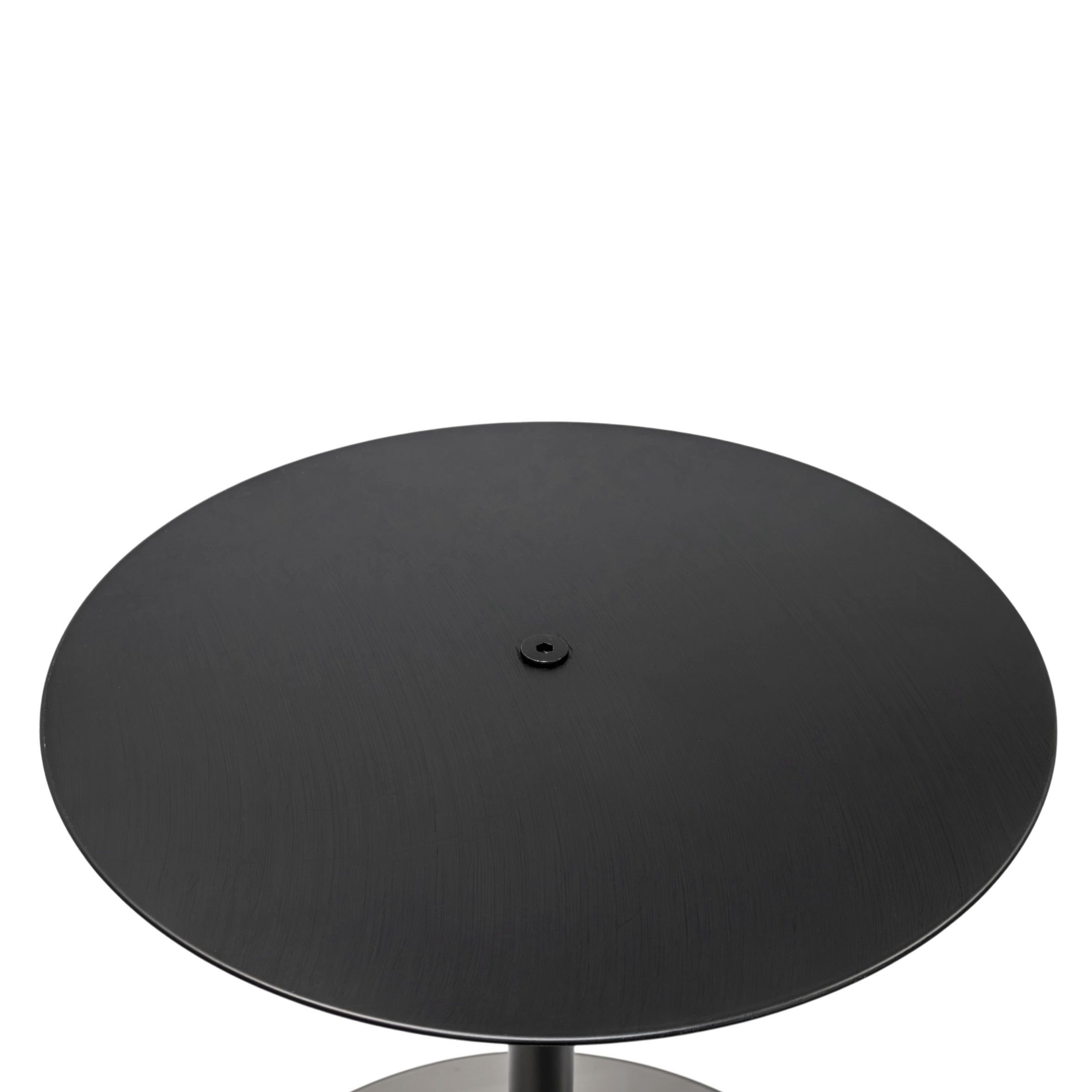 Spetebo Beistelltisch Metall Beistelltisch rund mit Glasplatte (H 53 x Ø 35 cm, 1-St., 1x Couchtisch), Standfuß von ca. 27 cm Durchmesser – Bild 3 von 5