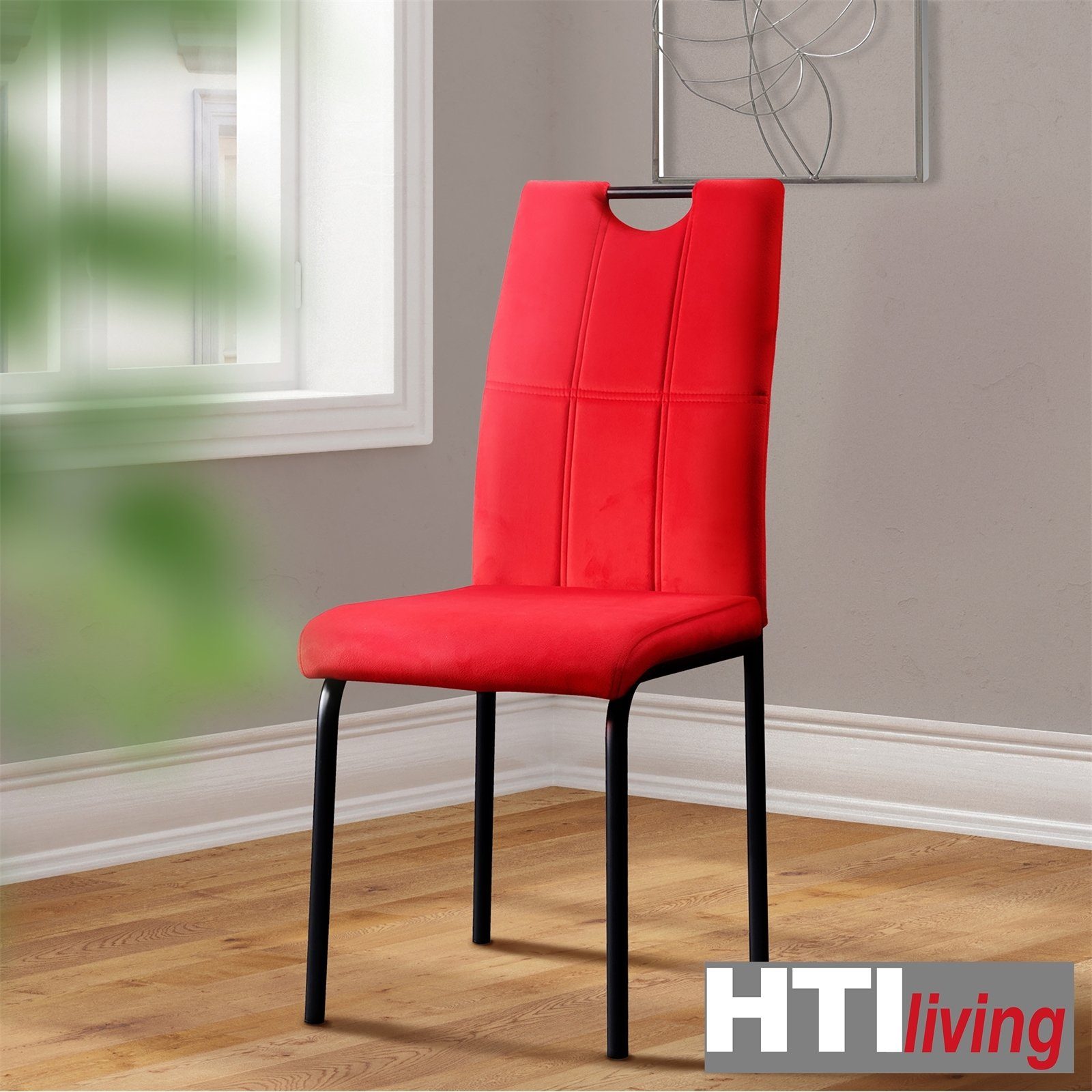 HTI-Living Polsterstuhl Esszimmerstuhl Denton Samt Rot günstig online kaufen