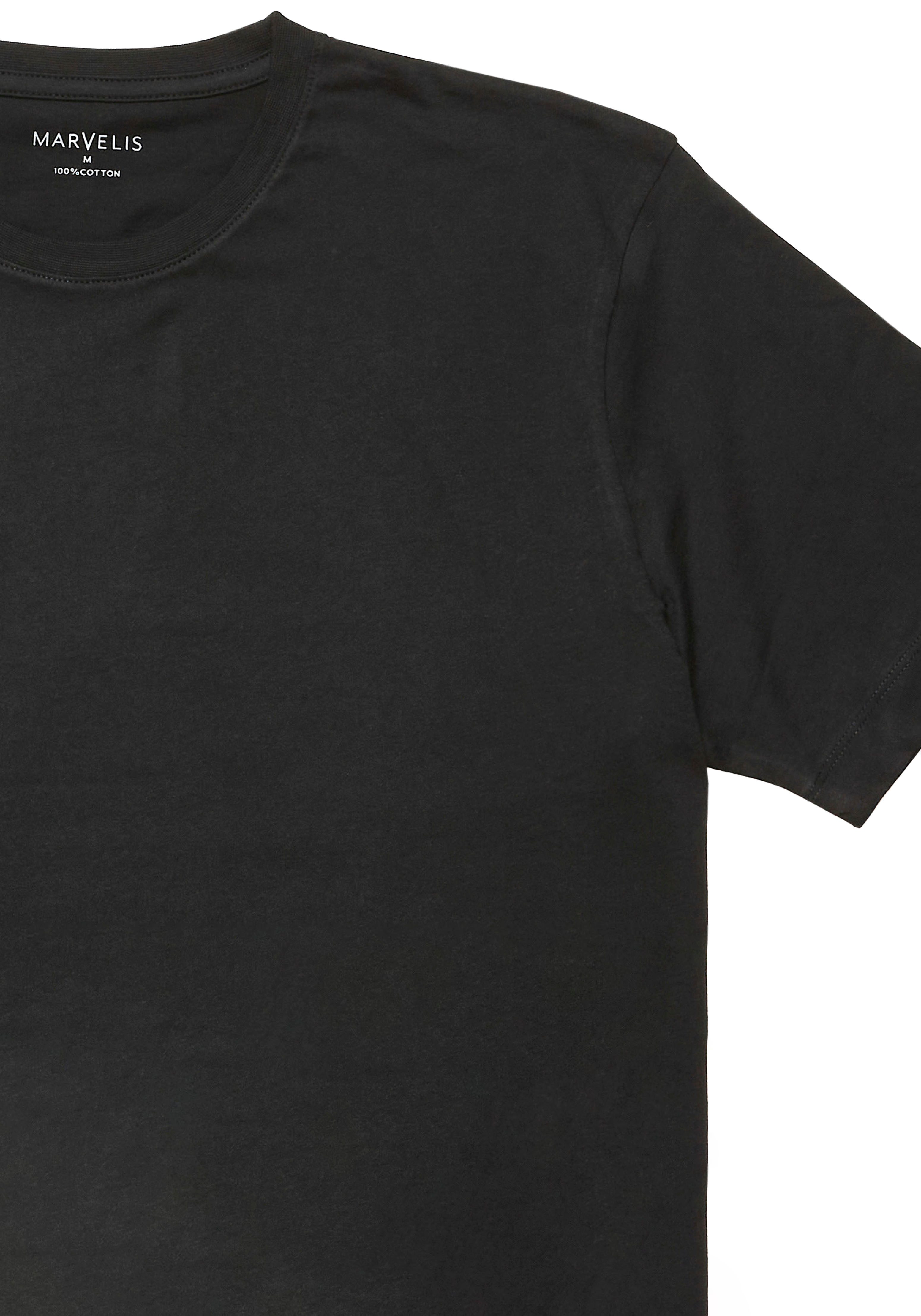 MARVELIS T-Shirt (Packung, 2-tlg) Doppelpack, basic, Rundhals, Unterziehshirt, regular fit