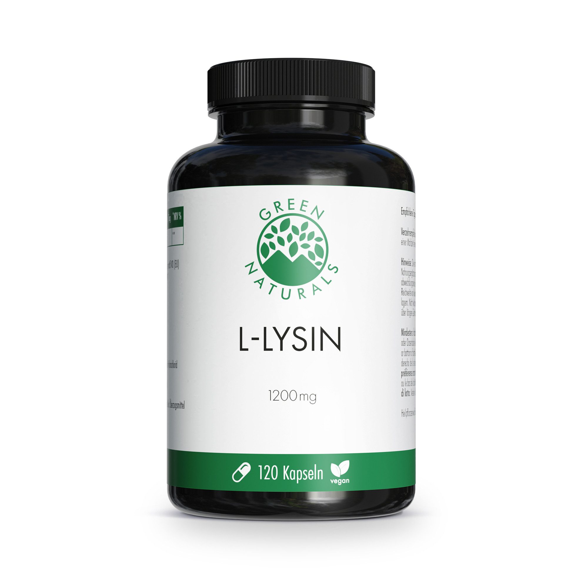Green Naturals L-Lysin 1200 mg hochdosiert vegan KAP, 86.0 g 0.0 ml