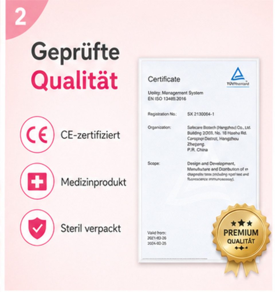 Safecare Bio-Tech Schwangerschaftstest Früh Schwangerschaftests SST - 99% Ergebnisse in 3-5 Minuten, Teststreifen, 10-tlg., Schnelles Ergebnis, einfache Handhabung, hohe Genauigkeit